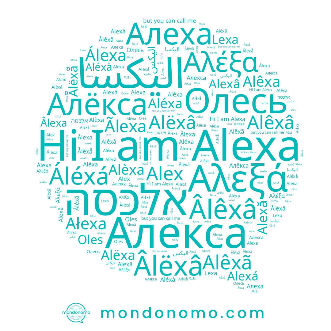 name Aléxà, name Alexa, name Олесь, name Alexă, name Aléxa, name Oles, name Алекса, name Alêxã, name Alèxa, name Áléxá, name Âlexa, name Lexa, name Ãlexa, name Αλέξα, name Alexâ, name Alëxâ, name Alêxâ, name Ẵlëxẵ, name Αλεξά, name Alex, name Alëxa, name Алёкса, name Ałexa, name Alêxa, name Алеха, name Âlêxâ, name אלכסה, name Alexá, name Álexa, name Âlëxâ