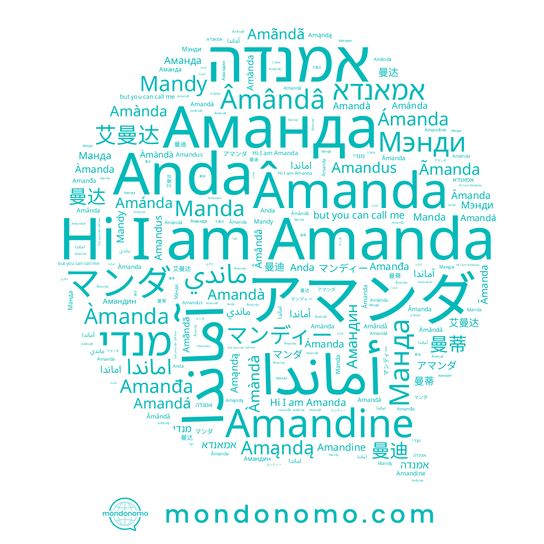 name Amãndã, name Amandus, name Mandy, name Âmanda, name Amánda, name アマンダ, name Ámanda, name Амандин, name אמאנדא, name אמנדה, name Àmàndà, name ماندي, name מנדי, name Amandá, name マンディー, name 曼达, name Amandà, name Àmanda, name Amanđa, name 曼迪, name Âmândâ, name Манда, name Аманда, name Amanda, name اماندا, name Мэнди, name 曼蒂, name 艾曼达, name マンダ, name آماندا, name Manda, name Amandine, name Ãmanda, name Amànda, name Anda, name Amąndą, name ﺍﻣﺎﻧﺪﺍ