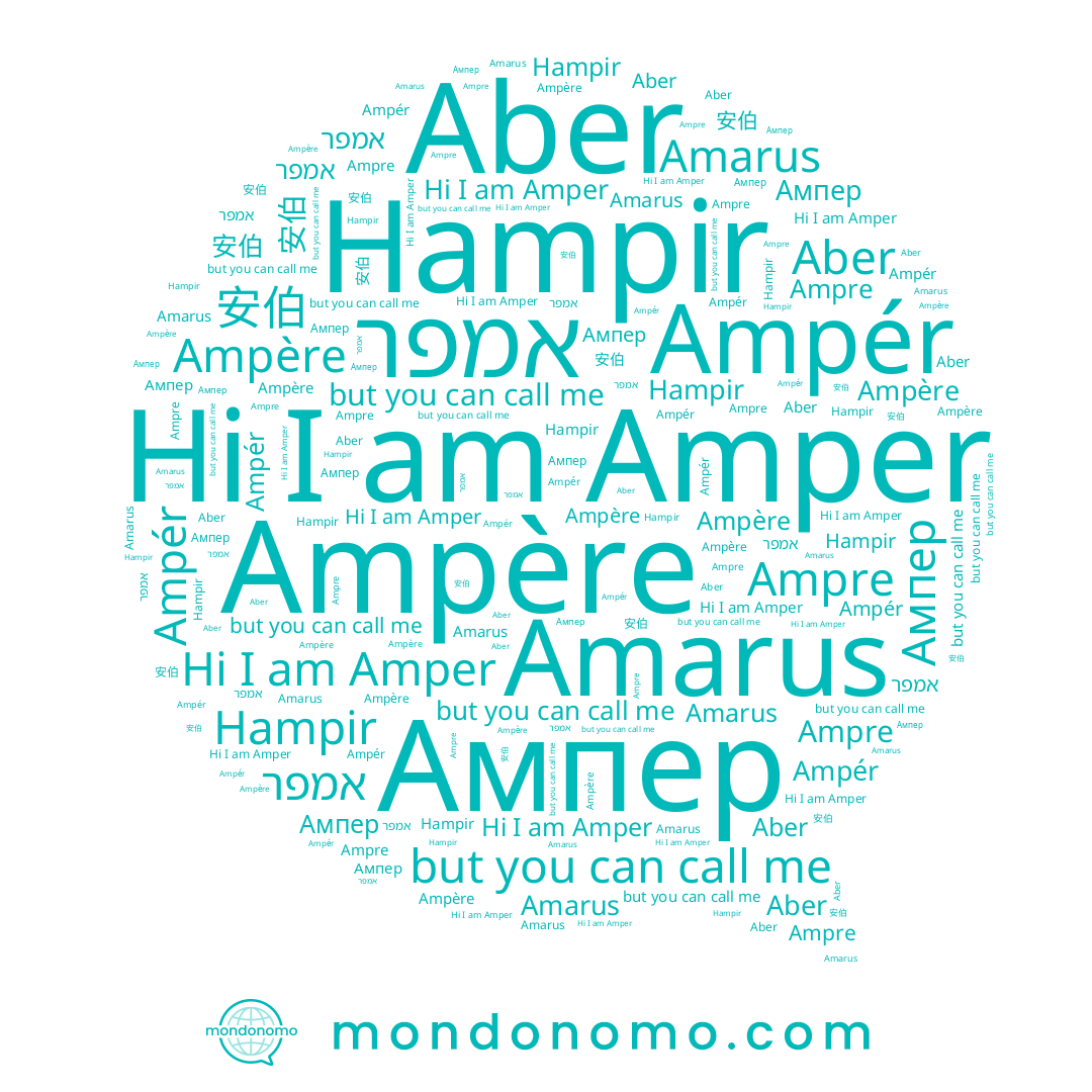 name Ampère, name 安伯, name Amper, name Hampir, name Ampér, name Ampre, name Aber, name Amarus
