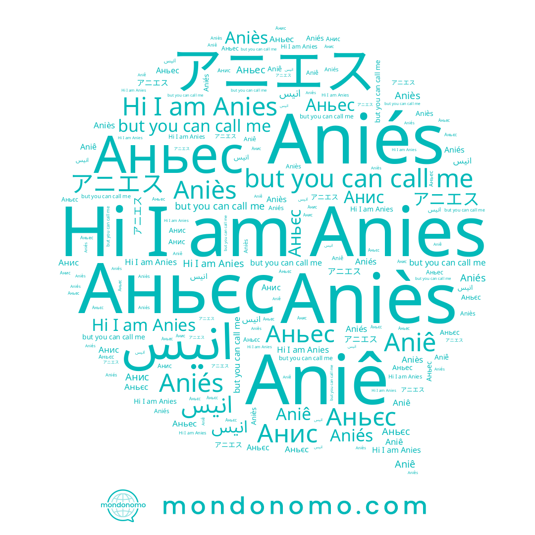 name Aniès, name Aniés, name Anies, name Анис, name Aniê, name Аньес, name アニエス, name Аньєс