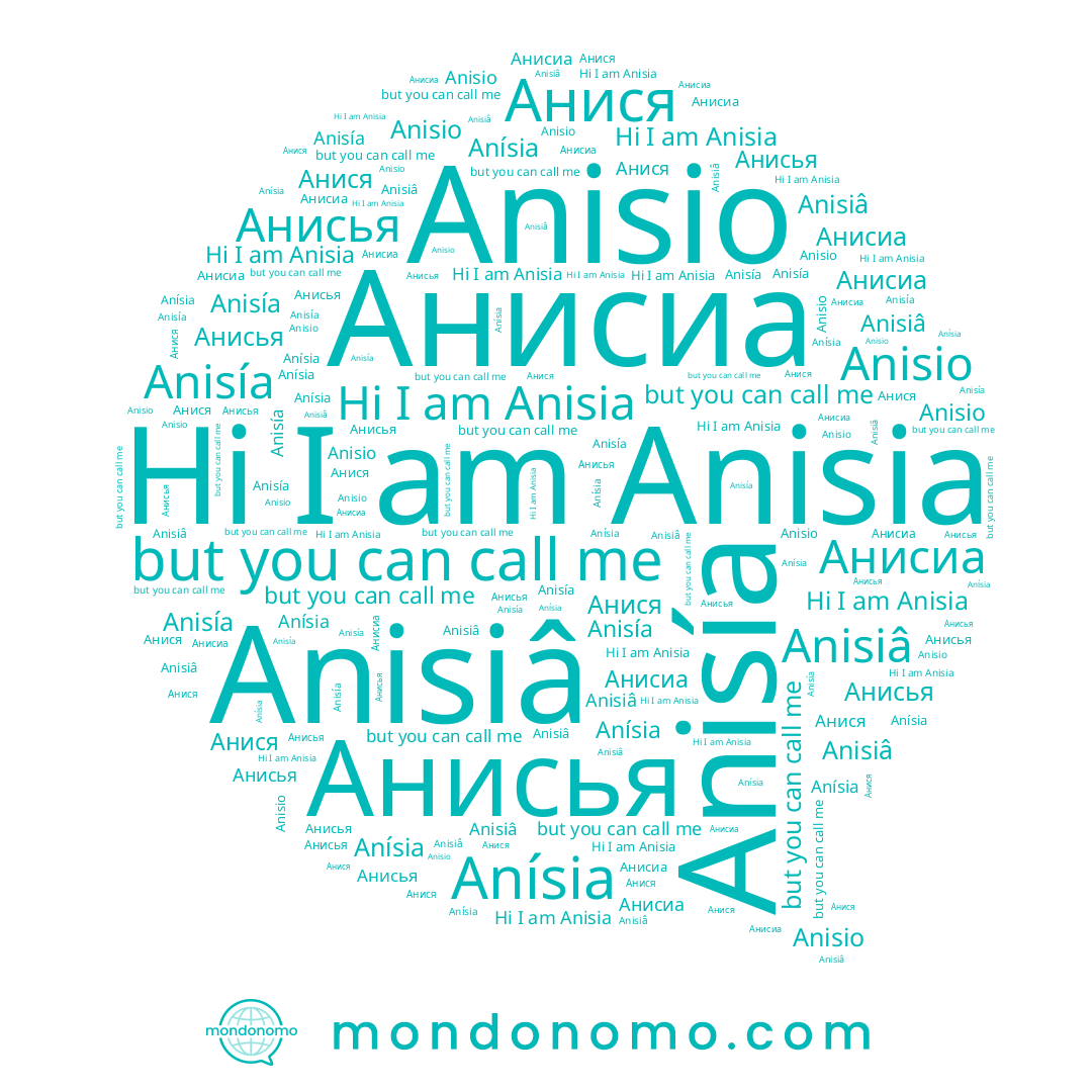 name Анисья, name Anisía, name Anisiâ, name Анисиа, name Anísia, name Anisio, name Анися, name Anisia