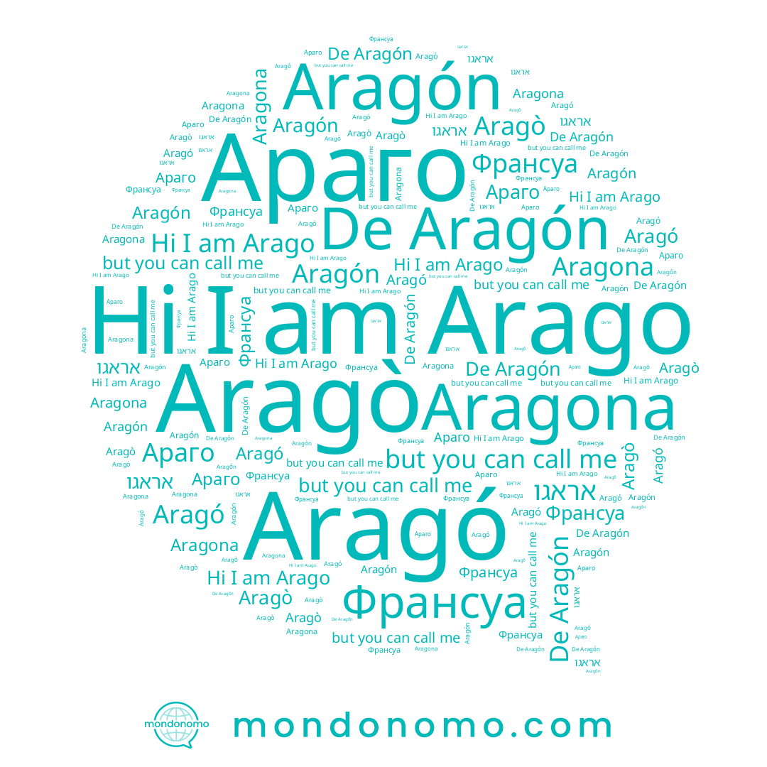 name Aragò, name Aragón, name Араго, name אראגו, name Arago, name Aragó, name Aragona, name Франсуа