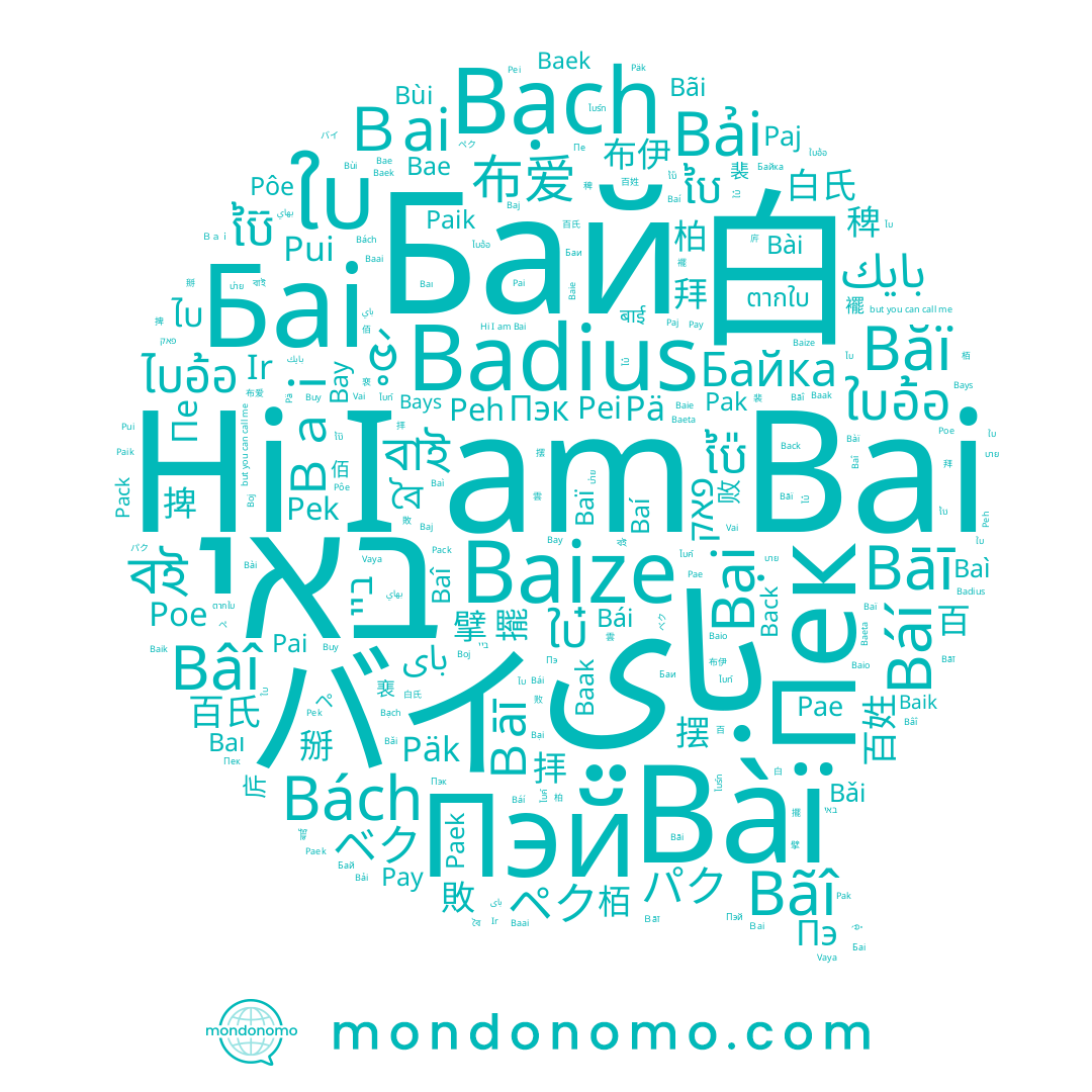 name Bâî, name 白, name Bǎi, name Báí, name Bãî, name Baí, name Paj, name Bại, name Baio, name Бай, name Bài, name Baeta, name Pek, name Baj, name Bae, name Baak, name Pui, name Badius, name Bāī, name Bái, name Bải, name Bays, name Pay, name Poe, name Pai, name Buy, name Back, name Baik, name Baï, name Bách, name Pei, name باي, name Băï, name Bay, name Peh, name Bùi, name Pä, name Bạch, name Paik, name バイ, name Paek, name Baî, name Bai, name Bàï, name Baek, name Boj, name Pae, name Pôe, name Päk, name Pack, name Baai, name Baı, name באי, name Baì, name Pak, name Baize