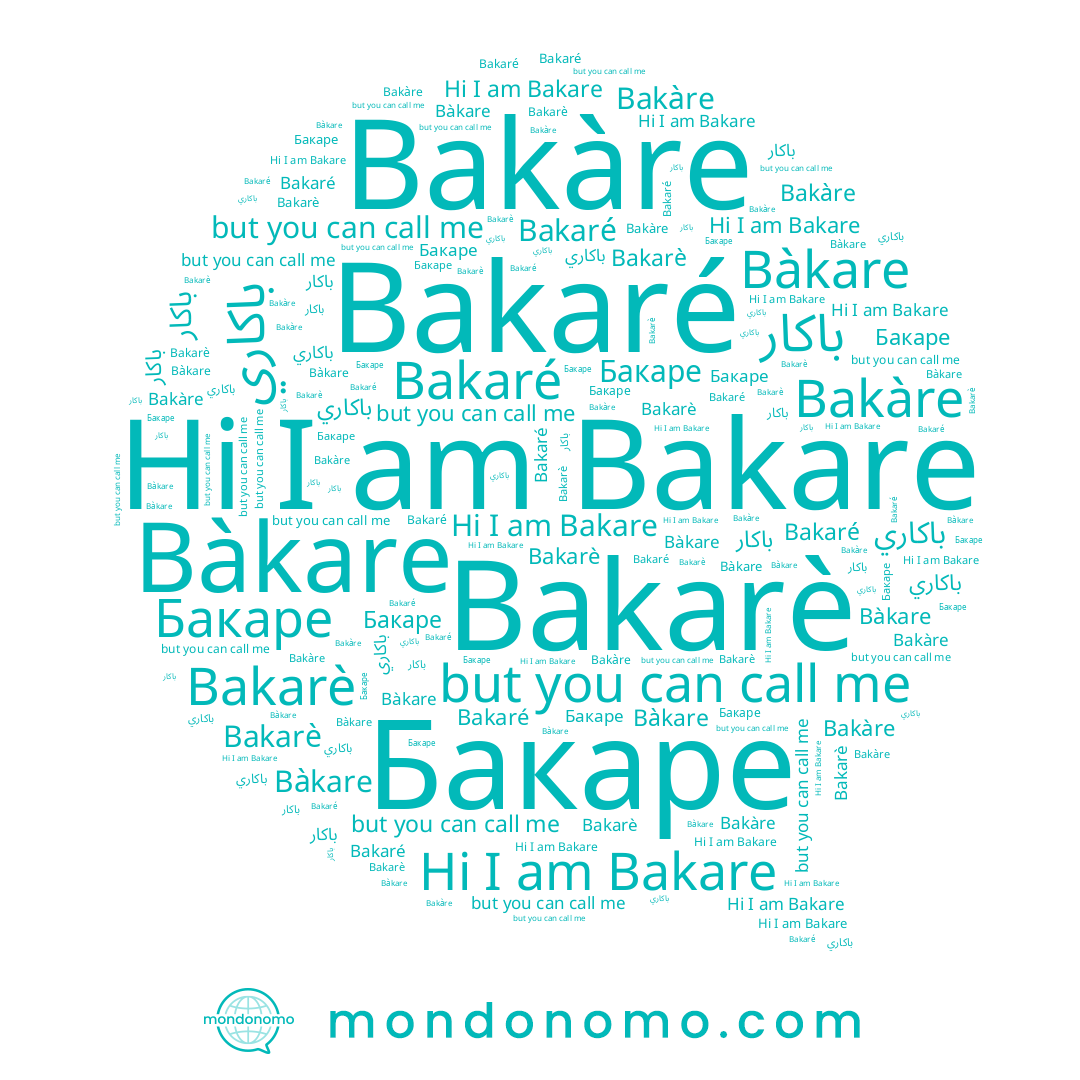 name Bakaré, name Bàkare, name Bakarè, name Bakàre, name Бакаре, name Bakare