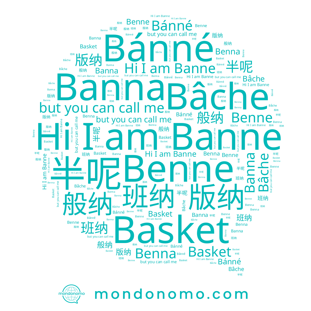 name Benna, name 攽纳, name 班纳, name 半呢, name 般纳, name Basket, name Banna, name Banne, name 版纳, name Benne, name Bâche