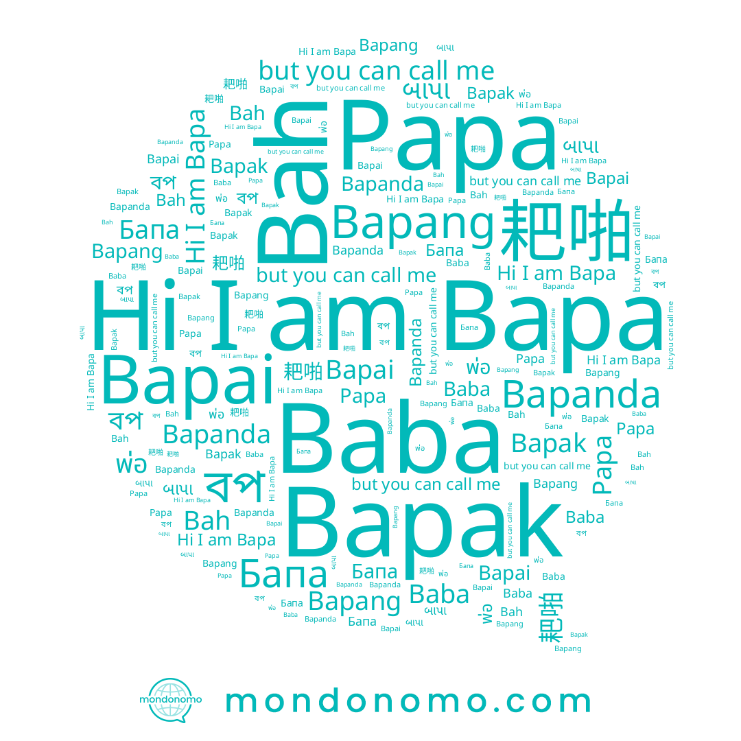 name বপ, name Bapang, name Бапа, name Bapanda, name Papa, name Bapak, name Bapa, name 耙啪, name Bah, name Bapai, name Baba