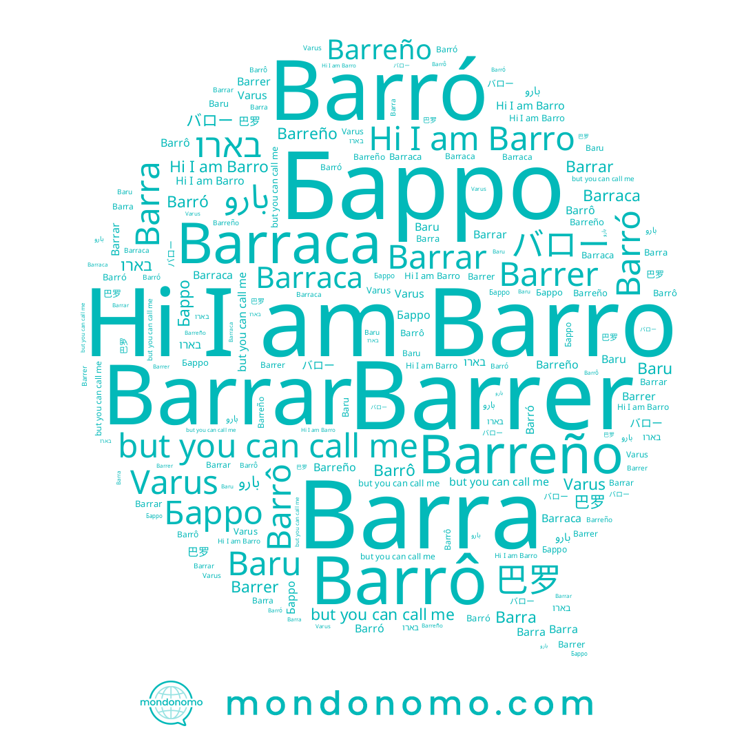 name Barrer, name バロー, name Barrô, name Barrar, name Barreño, name בארו, name Barró, name 巴罗, name Barraca, name Barro, name Baru, name Barra, name Барро, name بارو