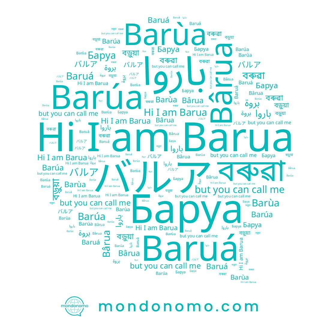 name বৰুৱা, name Barùa, name Baruá, name Баруа, name Barua, name বড়ুয়া, name Barúa, name Bârua