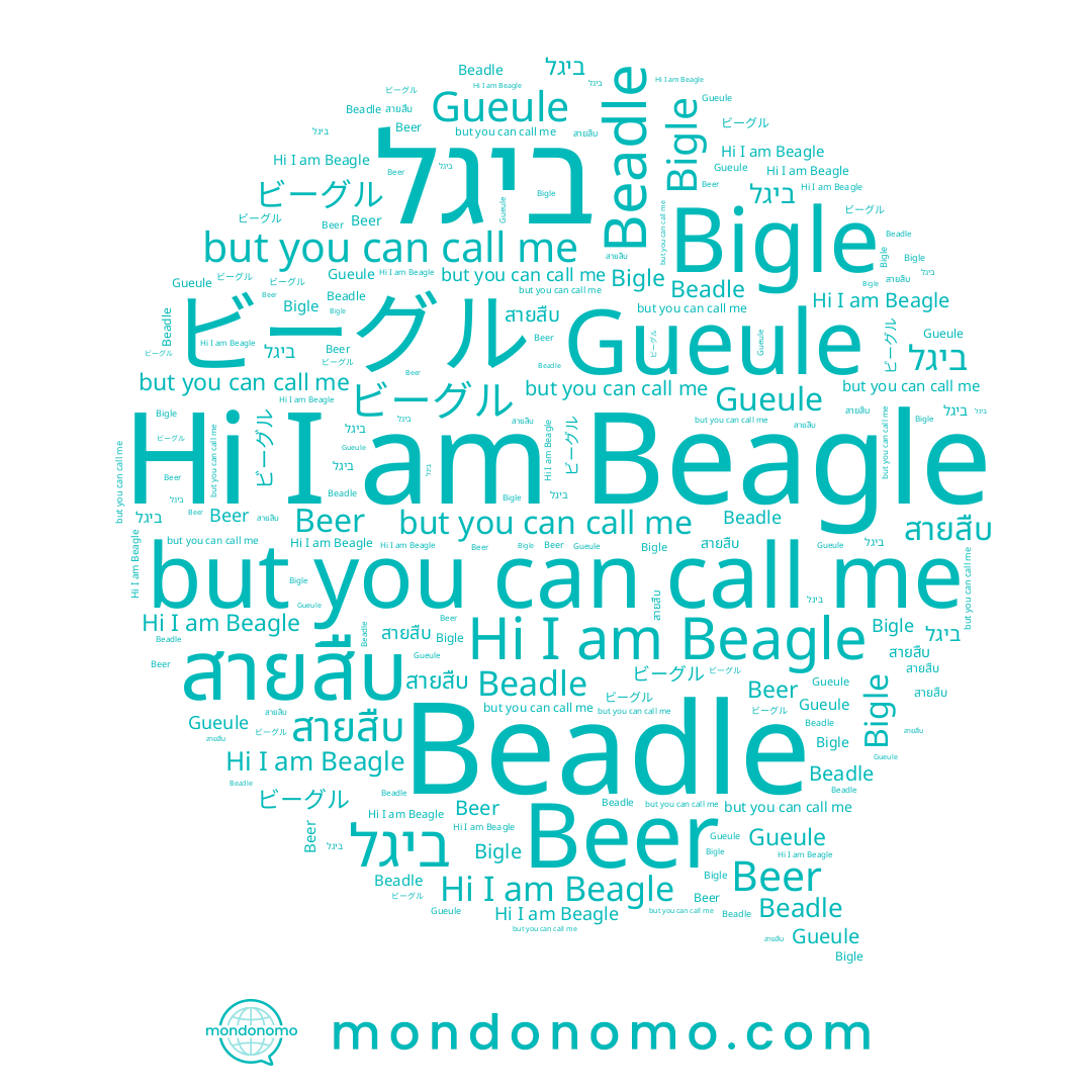 name Beer, name สายสืบ, name Beadle, name Gueule, name ビーグル, name Bigle, name Beagle