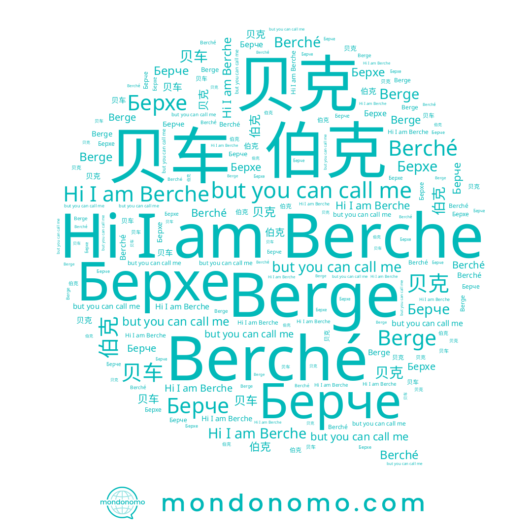 name Berche, name Berché, name Берче, name 贝克, name Berge, name 伯克, name Берхе, name 贝车