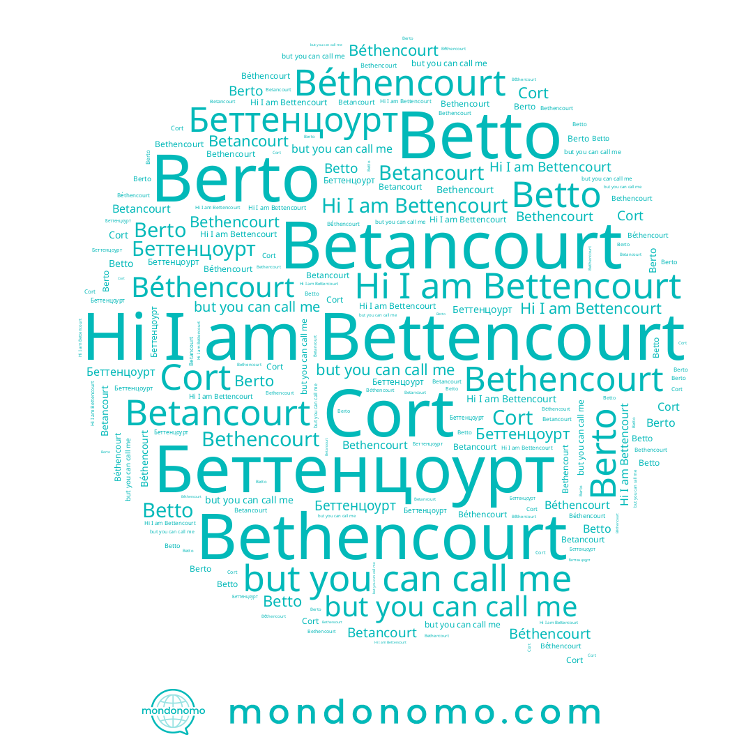 name Betancourt, name Bettencourt, name Berto, name Cort, name Беттенцоурт, name Bethencourt, name Béthencourt, name Betto