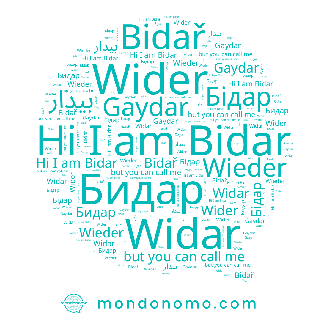 name Bidar, name Gaydar, name Wieder, name Бидар, name Widar, name بیدار, name Bidař, name Wider, name Бідар