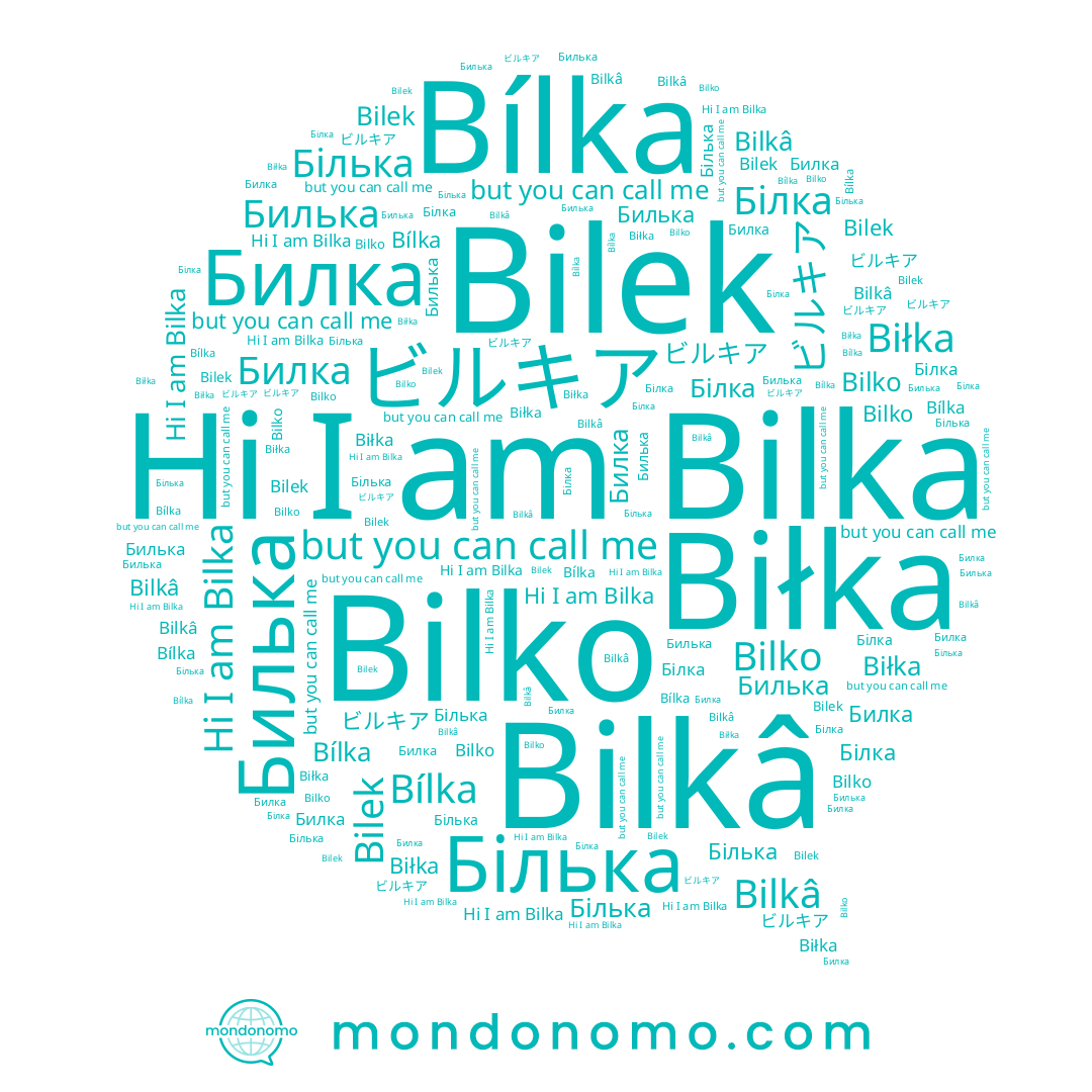 name Bilko, name Bilek, name Bilka, name Билька, name Bilkâ, name Білка, name ビルキア, name Biłka, name Білька, name Bílka