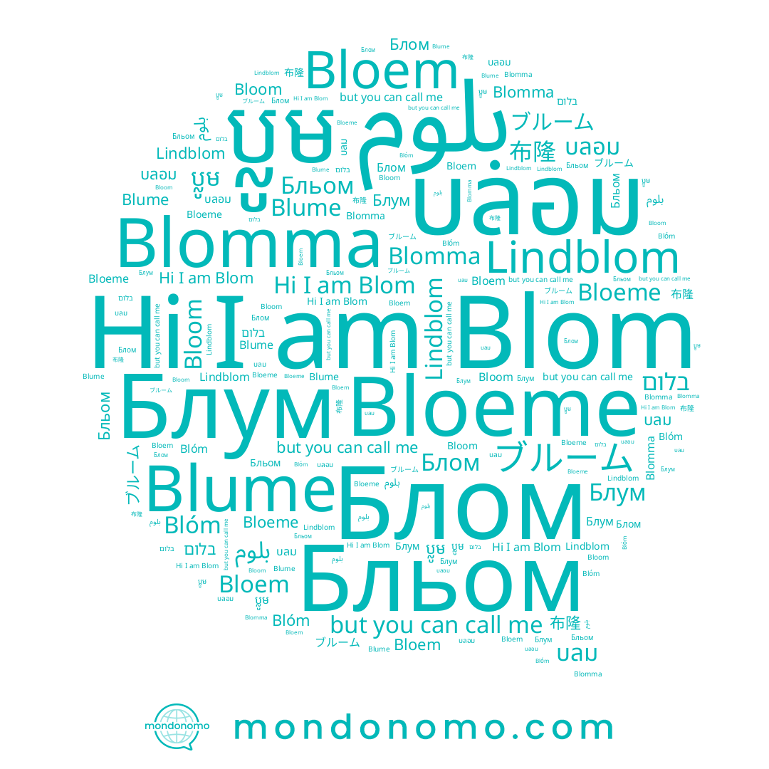 name ブルーム, name Blume, name بلوم, name Bloem, name Бльом, name Blom, name Блом, name Bloeme, name בלום, name Lindblom, name Bloom, name บลอม, name Блум, name บลม, name Blóm, name 布隆, name ប្លូម