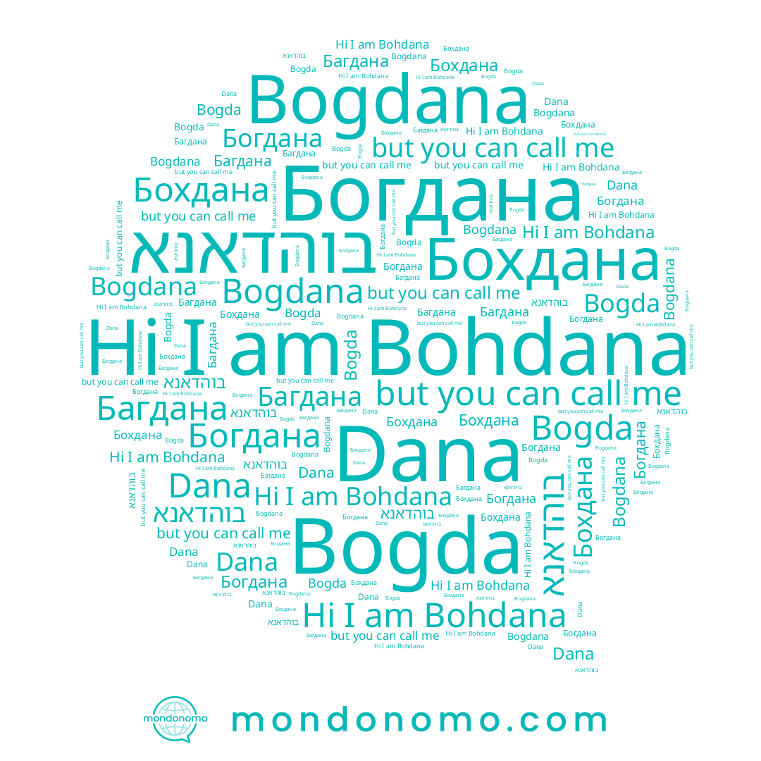 name Богдана, name Бохдана, name Bogdana, name Dana, name Bohdana, name בוהדאנא, name Багдана, name Bogda