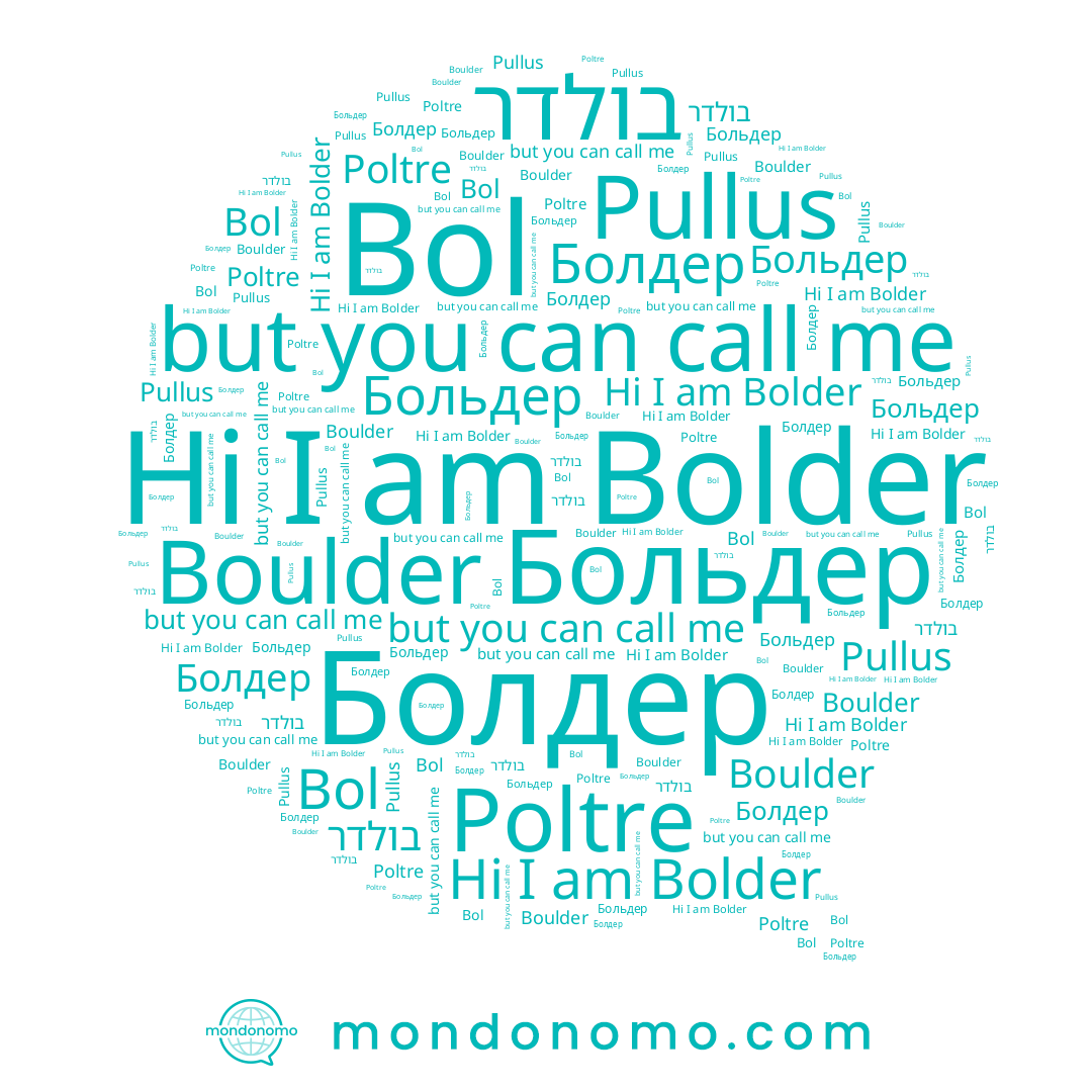 name Bolder, name Pullus, name Bol, name בולדר, name Больдер, name Болдер, name Poltre