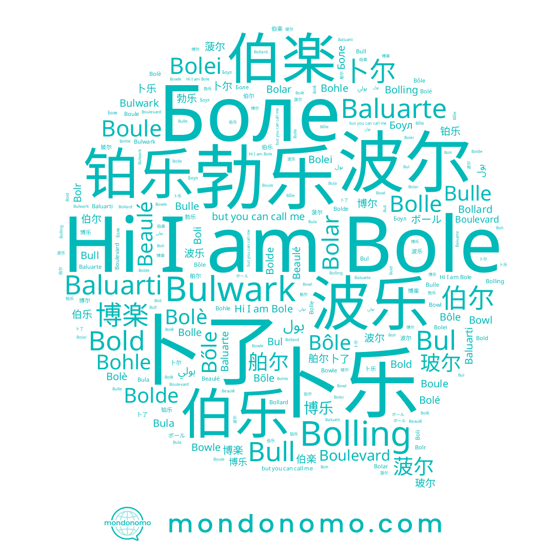 name 伯楽, name 博楽, name Boulevard, name 博乐, name 勃乐, name Bőle, name Bolle, name 卜尔, name Bolde, name 波乐, name Боул, name Bull, name Boule, name Bolr, name Bôle, name Bolei, name Bul, name Bula, name 波尔, name 伯尔, name 菠尔, name بولي, name Bowle, name Boli, name Bulle, name 博尔, name 舶尔, name Baluarte, name 伯乐, name 铂乐, name Bolè, name Bold, name 卜乐, name Bolé, name Bollard, name Bole, name ボール, name Baluarti, name Боле, name 卜了, name 玻尔, name Bolar, name Bohle, name Bolling, name Beaulé, name بول