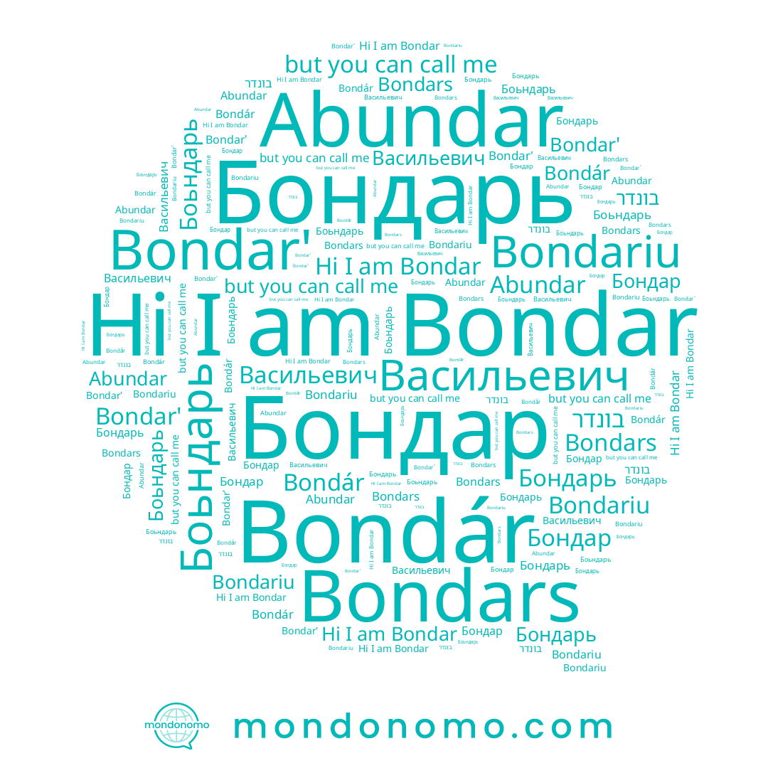 name Бондар, name Боьндарь, name Abundar, name Bondár, name Bondar, name Bondars, name Васильевич, name בונדר, name Bondar', name Бондарь, name Bondariu