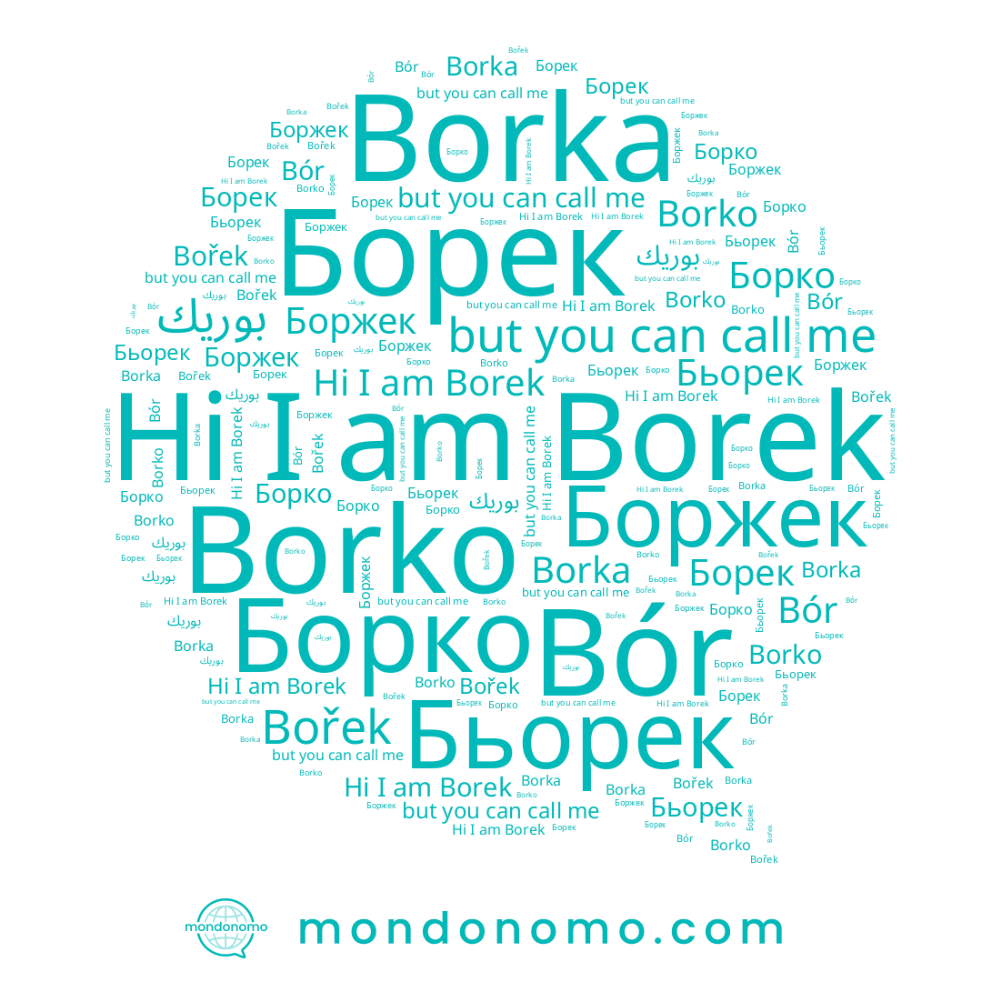 name Бьорек, name Bořek, name Borka, name Борек, name Борко, name Borko, name بوريك, name Borek