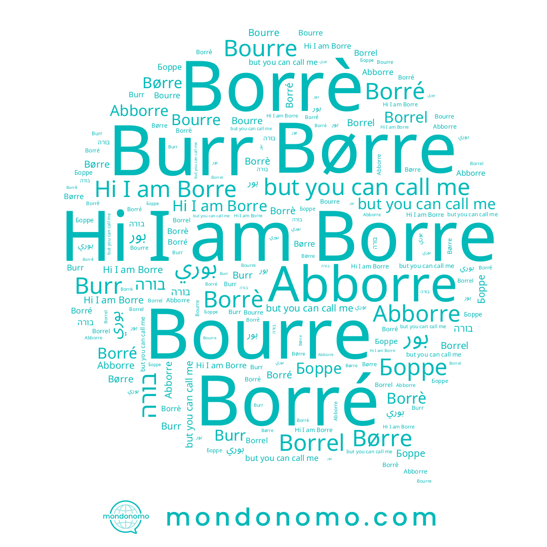 name بوري, name بور, name Борре, name Borre, name Borrel, name Burr, name Børre, name Borré, name Borrè, name בורה, name Bourre