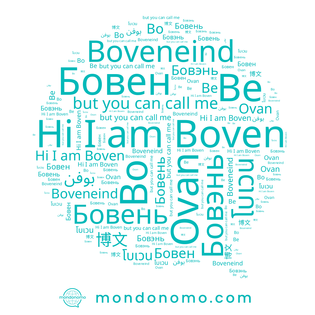 name Ovan, name بوفن, name Бовень, name 博文, name Bo, name Бовэнь, name Бовен, name โบเวน, name Boveneind, name Boven