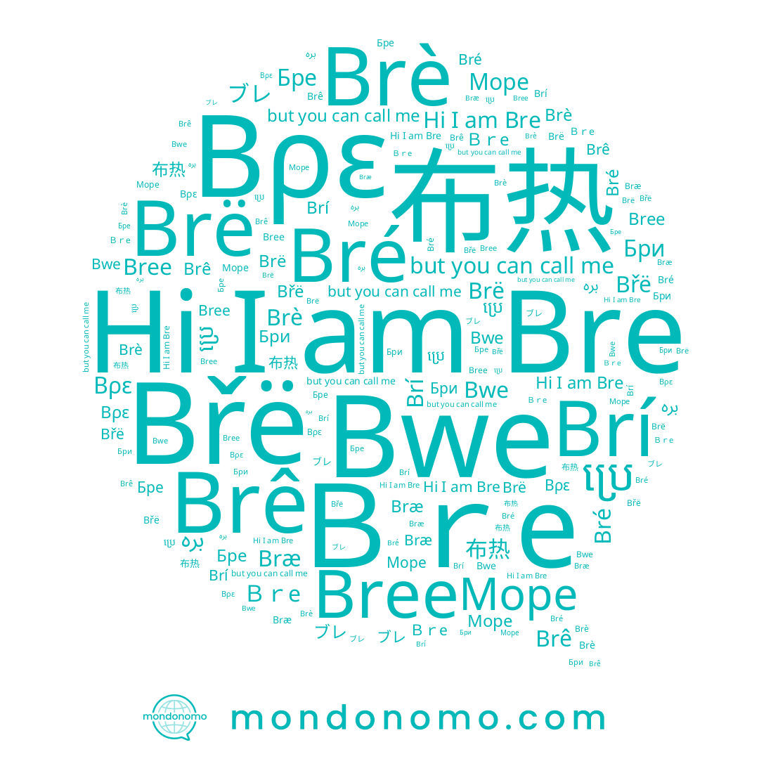 name Brè, name Бре, name Brê, name Море, name Brí, name Ｂｒe, name ブレ, name 布热, name بره, name ប្រេ, name Bree, name Bre, name Bré