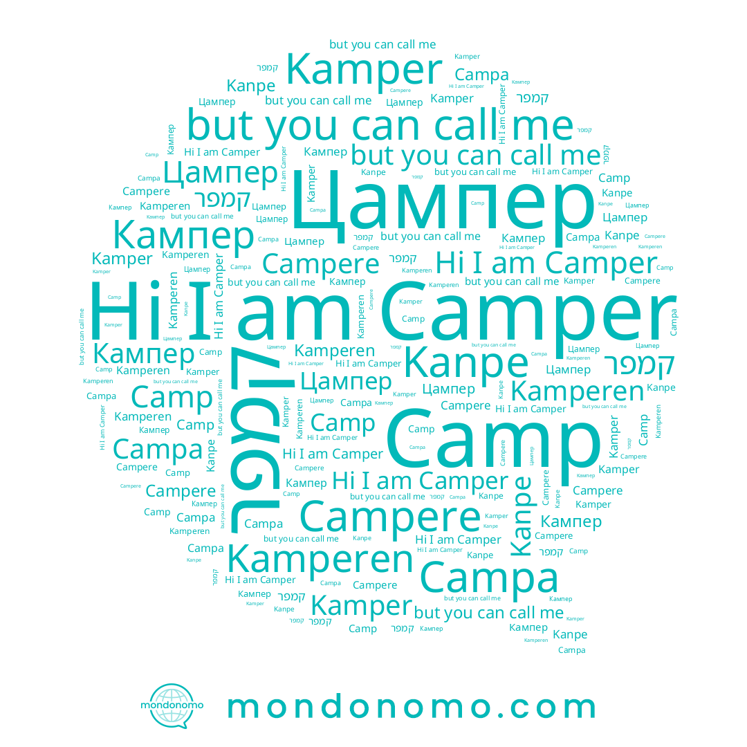 name Kamperen, name Campere, name Campa, name Кампер, name Camp, name קמפר, name Kamper, name Цампер, name Kanpe, name Camper