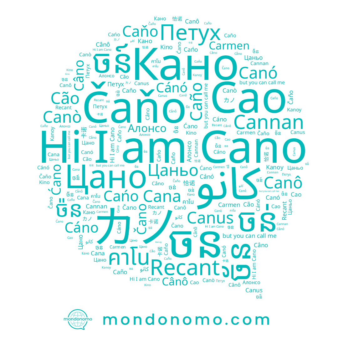 name Cana, name Cânô, name Kanoy, name Canô, name Петух, name Cáno, name Canó, name カノ, name Čano, name Цано, name Кано, name Cao, name ច័ន, name ចន, name Kino, name Caňo, name 恰诺, name Cão, name Cano, name ច៉ន, name 卡诺, name Cannan, name Recant, name Цаньо, name Canus, name Caño, name คาโน, name Ćano, name 찬오, name Canò, name Carmen, name ចន់, name ចន៍, name Алонсо, name Cánó, name Cańo, name Câno