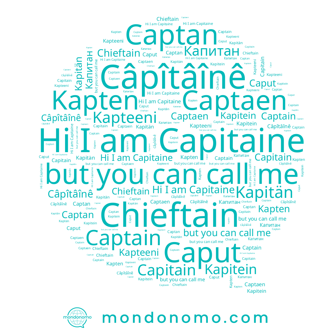 name Captan, name Câpîtâînê, name Kapitän, name Capitaine, name Captain, name Caput, name Capitain, name Kapitein, name Kapten, name Капитан, name Captaen