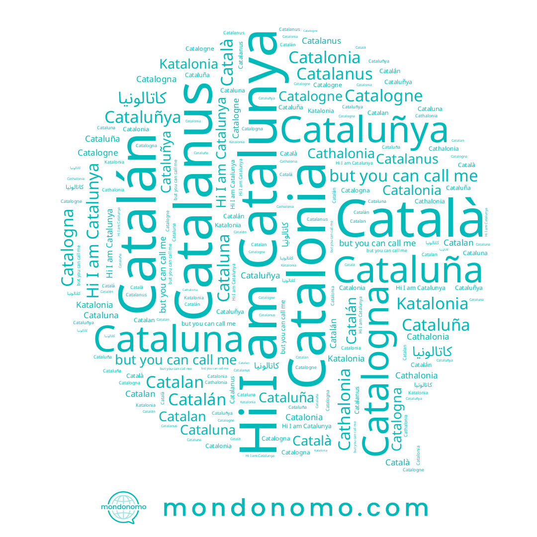 name Catalan, name Catalonia, name Catalunya, name Catalanus, name Català, name Catalogna, name Katalonia, name كاتالونيا, name Cataluna, name Catalán, name Cataluñya