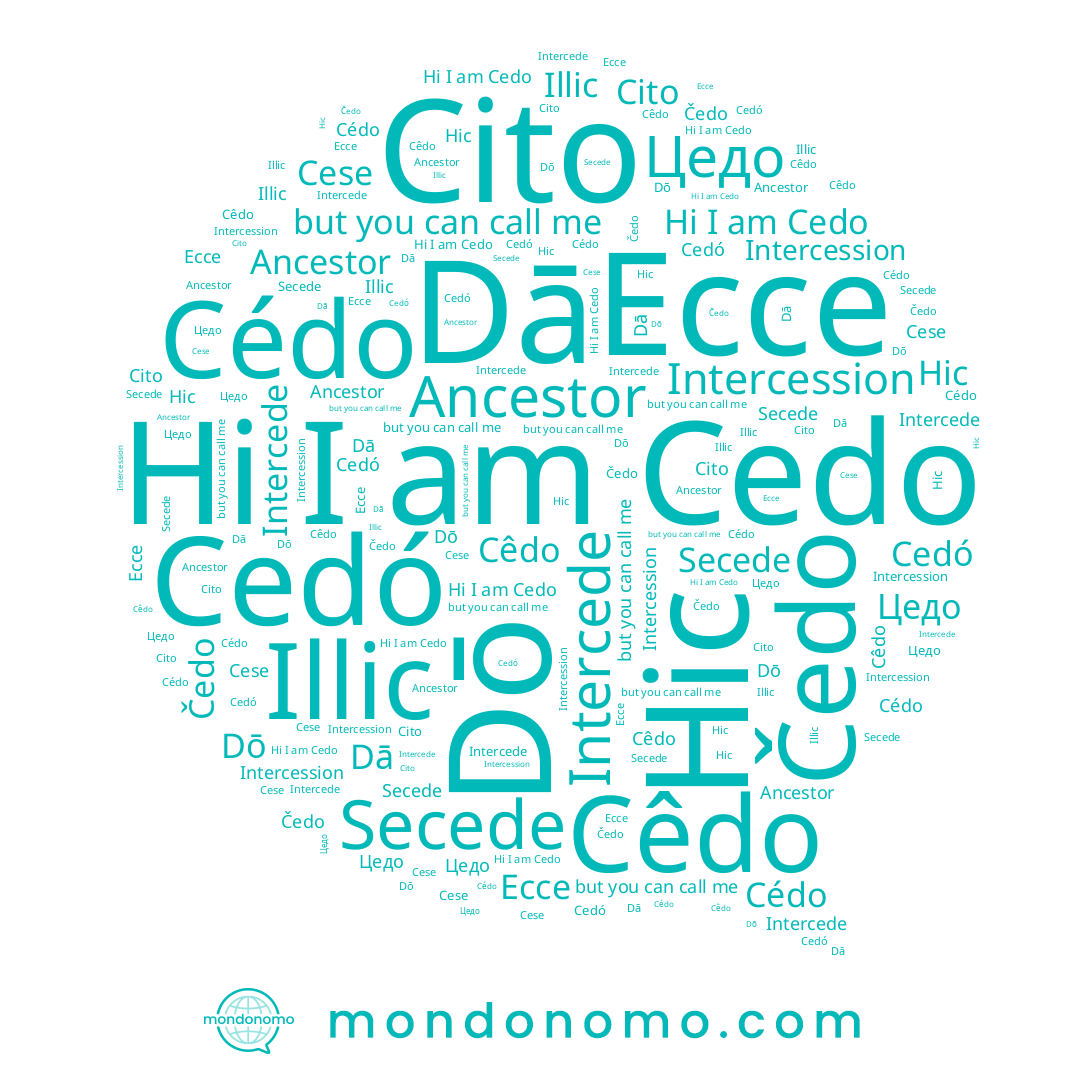 name Cêdo, name Цедо, name Dā, name Secede, name Dō, name Illic, name Čedo, name Cédo, name Cedo, name Cito, name Cedó