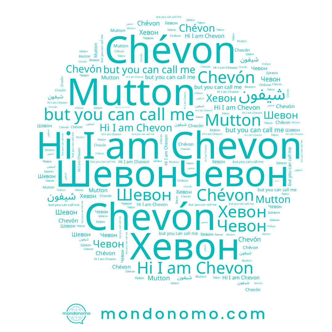 name Chevón, name Чевон, name Шевон, name Хевон, name Chévon, name Mutton, name Chevon