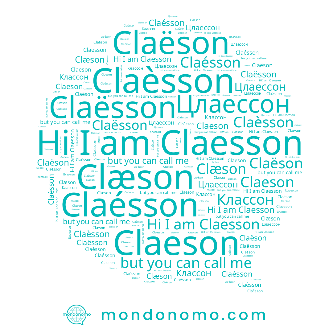 name Claesson, name Claeson, name Классон, name Claésson, name Claèsson, name Clæson, name Цлаессон, name Claëson, name Claësson