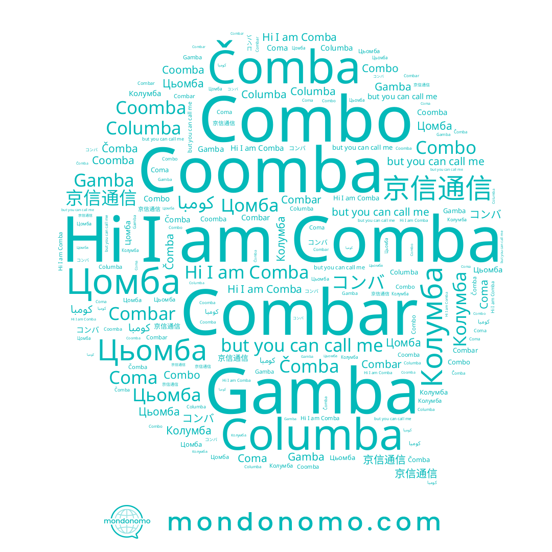 name Цьомба, name Колумба, name Combo, name Gamba, name Čomba, name Combar, name Цомба, name Coma, name Comba, name コンバ, name Columba