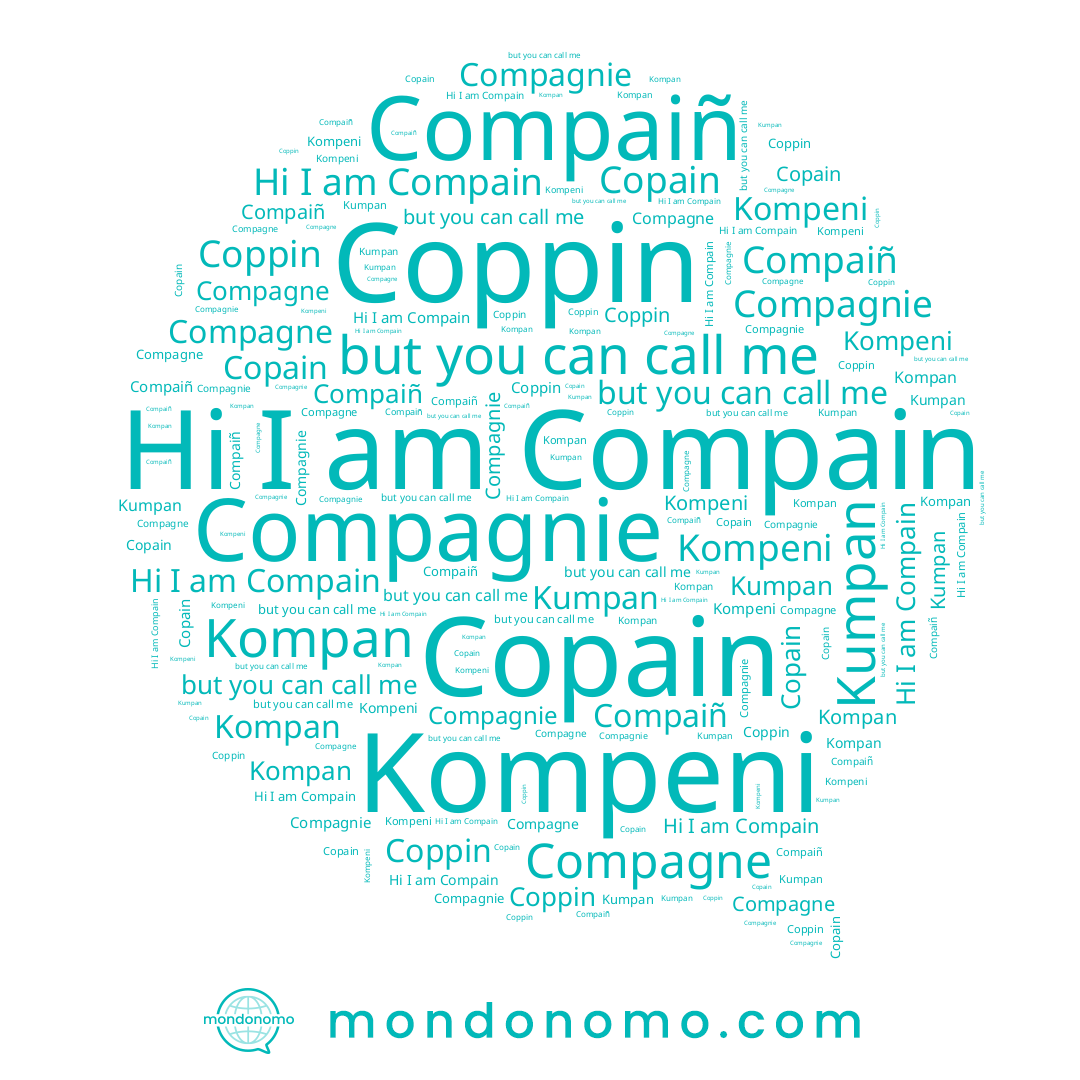 name Compagne, name Kompeni, name Kumpan, name Compaiñ, name Compain, name Coppin, name Copain