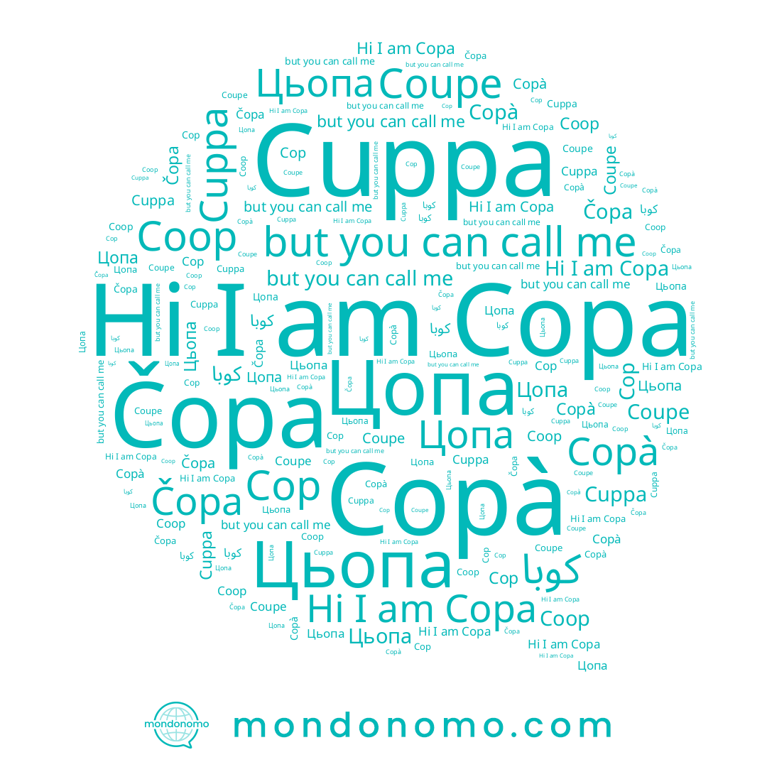 name Copa, name Čopa, name Cuppa, name Copà, name Цопа, name Цьопа, name Coupe, name كوبا, name Cop, name Coop