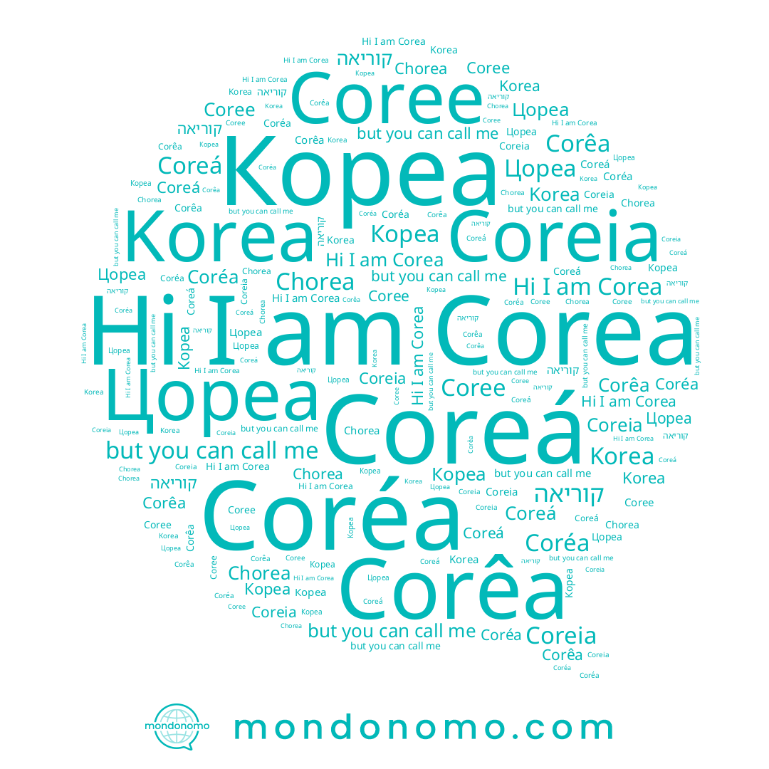 name Цореа, name Chorea, name קוריאה, name Corea, name Кореа, name Corêa, name Coree, name Coreá, name Coreia, name Coréa