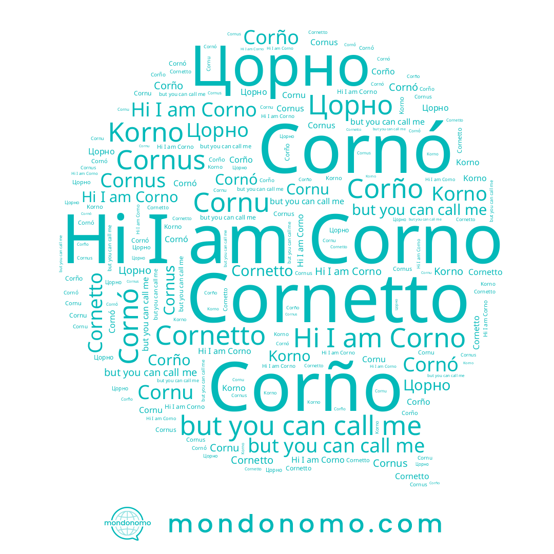 name Corño, name Цорно, name Corno, name Cornó, name Korno, name Cornus, name Cornetto, name Cornu