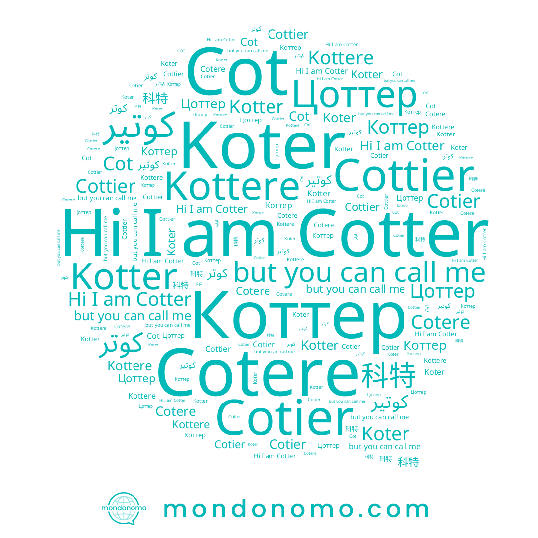 name Koter, name Cotere, name Cotter, name Cotier, name 科特, name Kottere, name Cot, name Коттер, name Cottier, name Цоттер, name كوتر, name Kotter