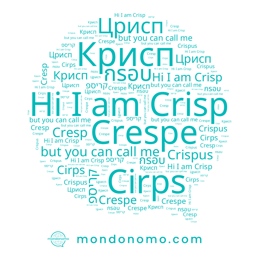 name Crisp, name Црисп, name קריספ, name Крисп, name Cresp, name Crispus, name Crespe, name Cirps, name กรอบ