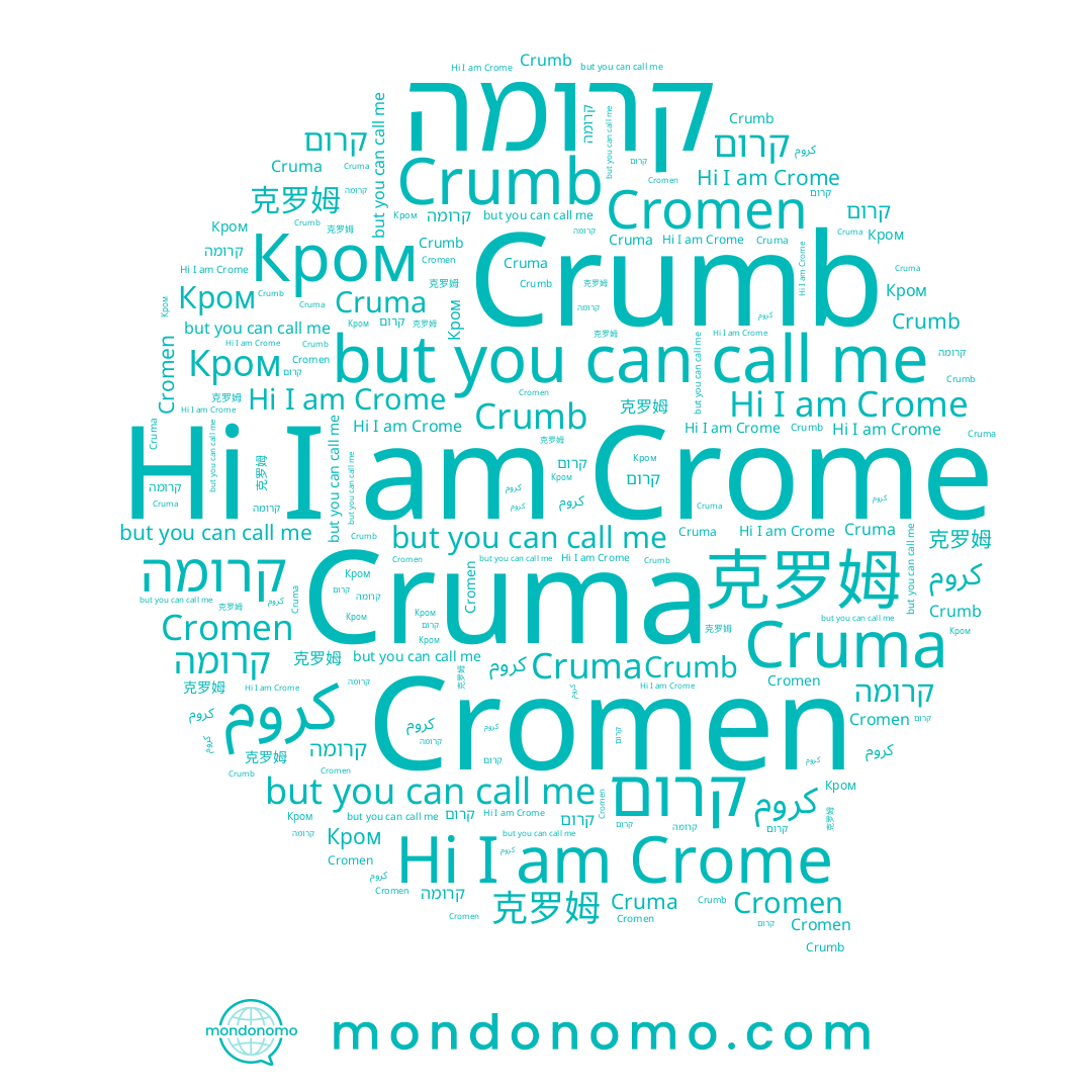 name Cromen, name Crome, name קרום, name Cruma, name Crumb, name Кром, name كروم