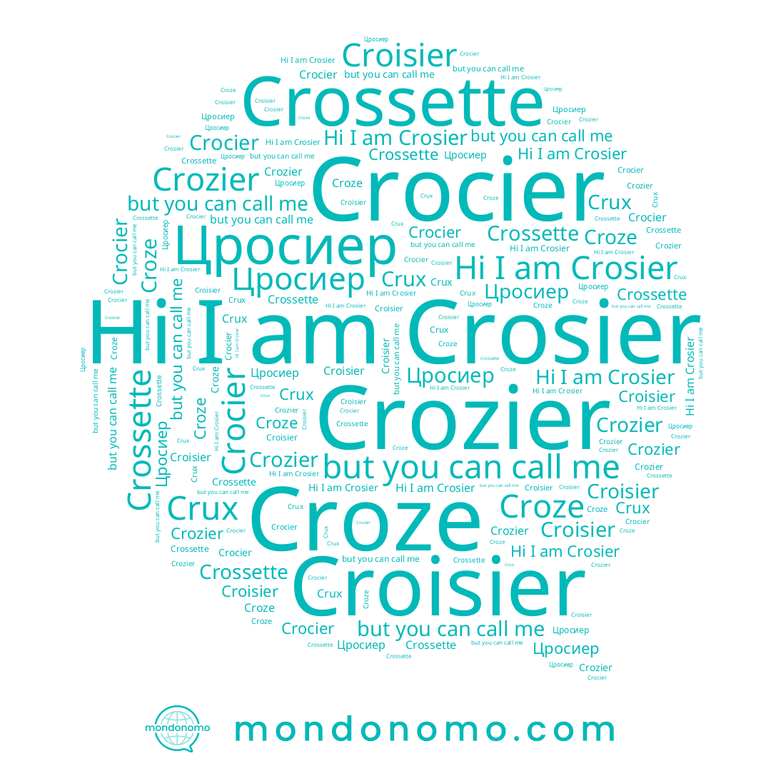 name Croze, name Crux, name Crossette, name Crosier, name Цросиер, name Crocier, name Croisier, name Crozier
