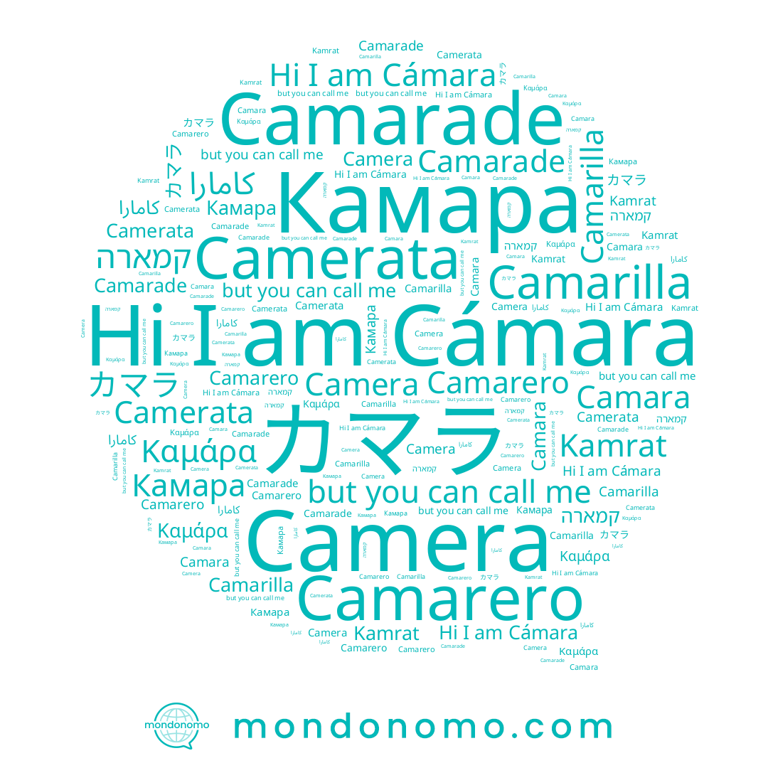 name Camarilla, name קמארה, name Kamrat, name Camarade, name Camera, name Καμάρα, name كامارا, name Cámara, name Camerata, name Camara, name Camarero, name Камара