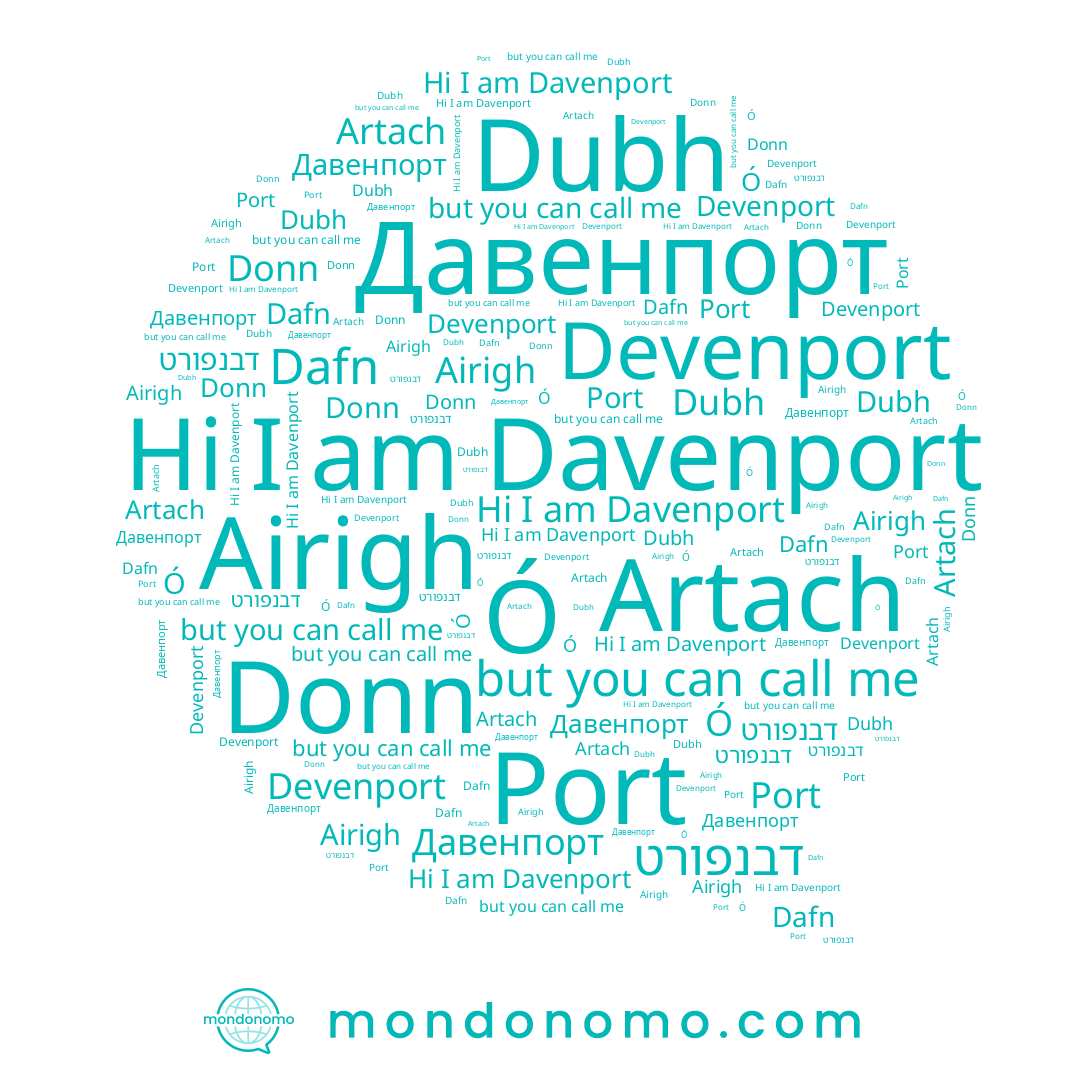 name Port, name Davenport, name Давенпорт, name Donn, name Ó, name Airigh, name Artach, name דבנפורט, name Devenport