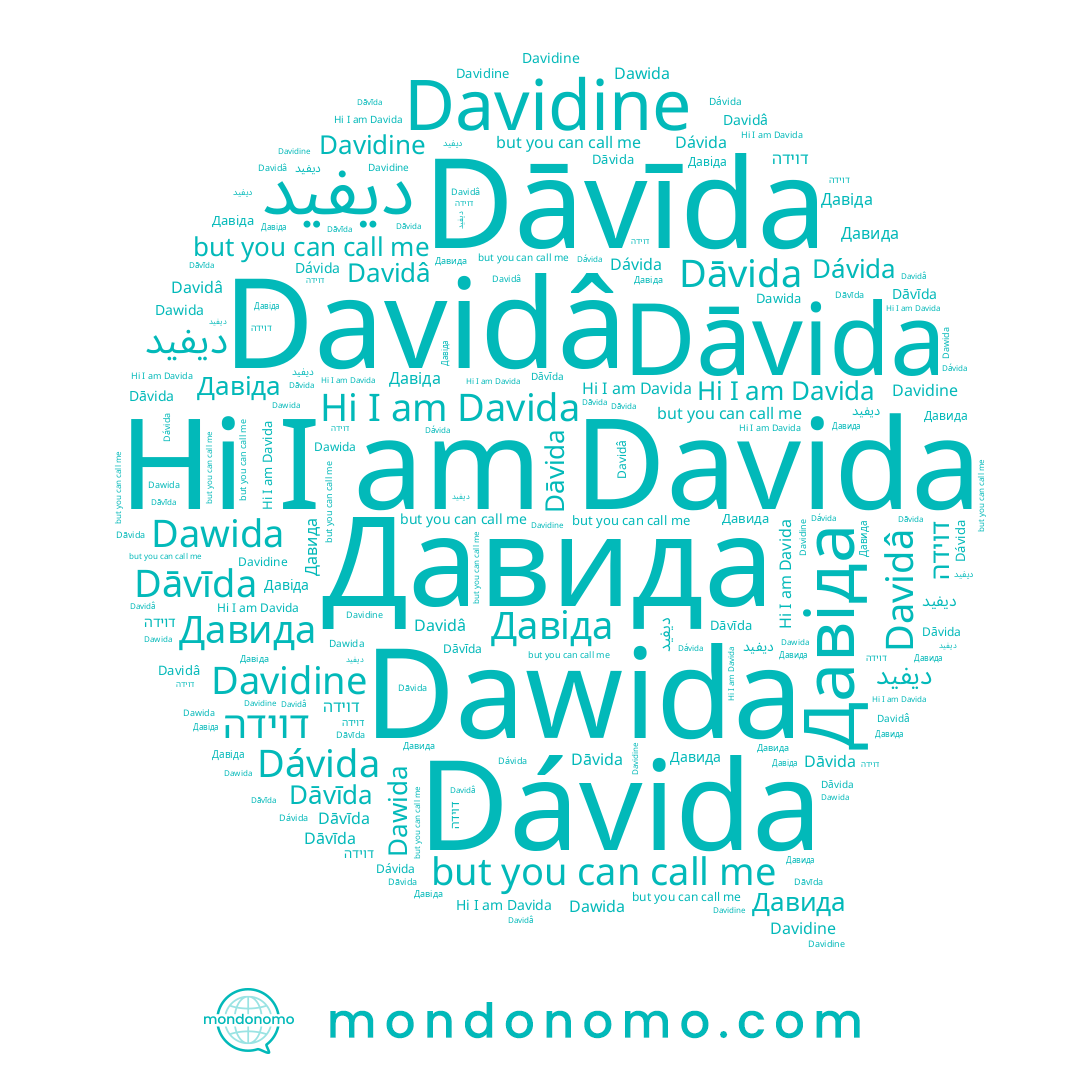 name Davidâ, name Dawida, name Давіда, name Давида, name Davida, name Dāvīda, name דוידה, name Davidine, name Dāvida, name Dávida