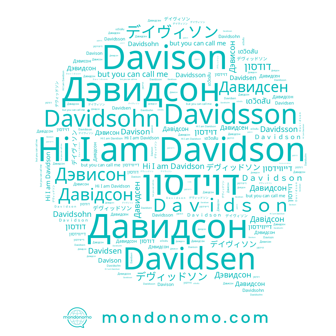 name Davidson, name Давидсен, name Давідсон, name Davidsson, name Davidsen, name デヴィッドソン, name Давидсон, name デイヴィソン, name Дэвисон, name Дэвидсон, name Ｄａｖｉｄｓｏｎ, name דייווידסון, name เดวิดสัน, name Davison, name Davidsohn, name דוידסון