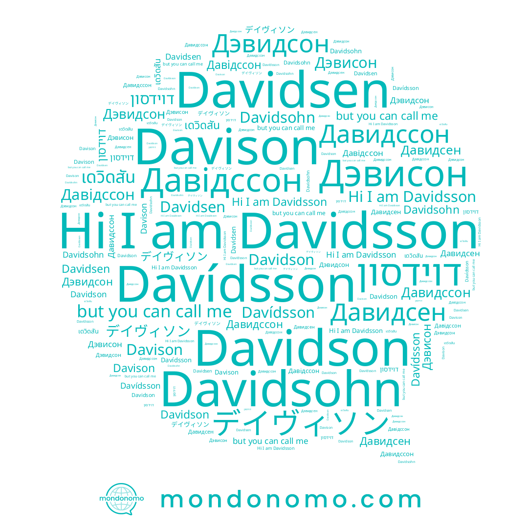 name Davidson, name Давидсен, name Davídsson, name Davidsen, name Давідссон, name Davidsson, name デイヴィソン, name Давидссон, name Дэвисон, name Дэвидсон, name เดวิดสัน, name Davison, name Davidsohn, name דוידסון