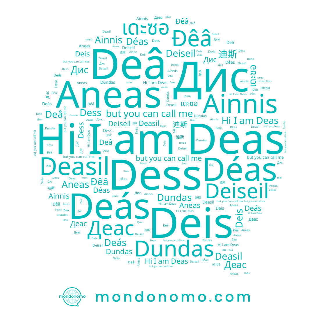 name 迪斯, name Aneas, name Деас, name Déas, name เดะซอ, name Deâ, name Дис, name Dundas, name Deis, name Deas, name Deiseil, name Ainnis, name Dess, name Deás, name Đêâ