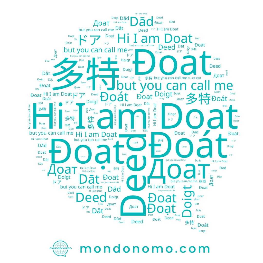 name Doat, name ドア, name Đoát, name 多特, name Doigt, name Доат, name Đoat, name Deed, name Đoạt