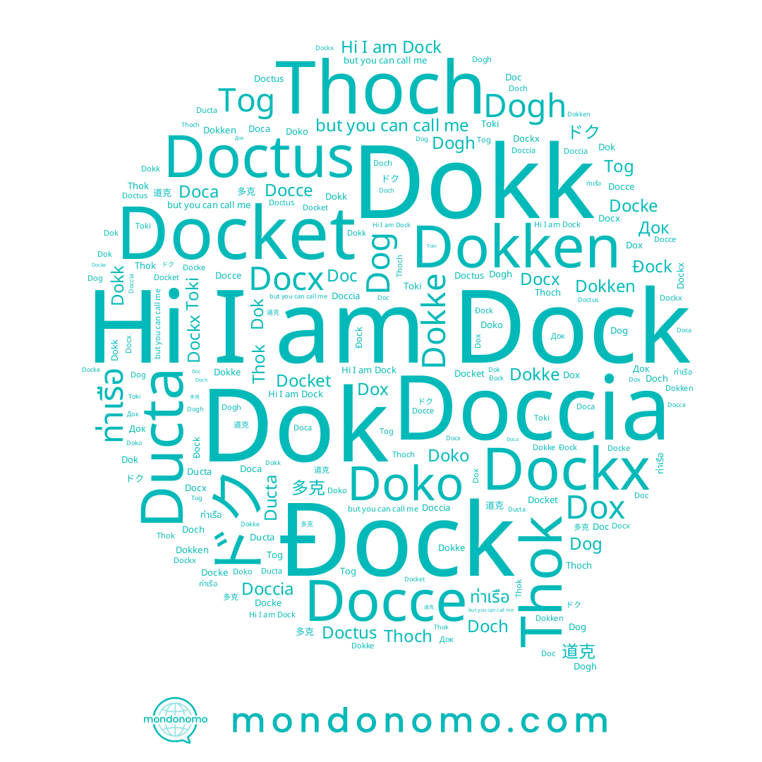 name Doko, name Docke, name Thok, name Dock, name Doch, name ドク, name Dox, name Док, name Docx, name Doca, name 多克, name Dokk, name Dokke, name ท่าเรือ, name Dogh, name Thoch, name Toki, name 道克, name Dokken, name Doc, name Ducta, name Đock, name Dockx, name Dok, name Tog